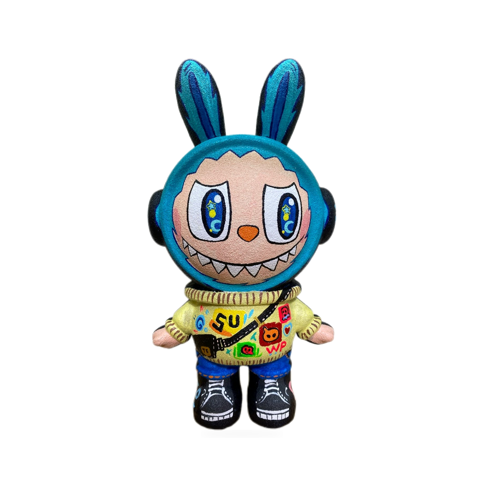 Trendy Adventurer Labubu front view on white