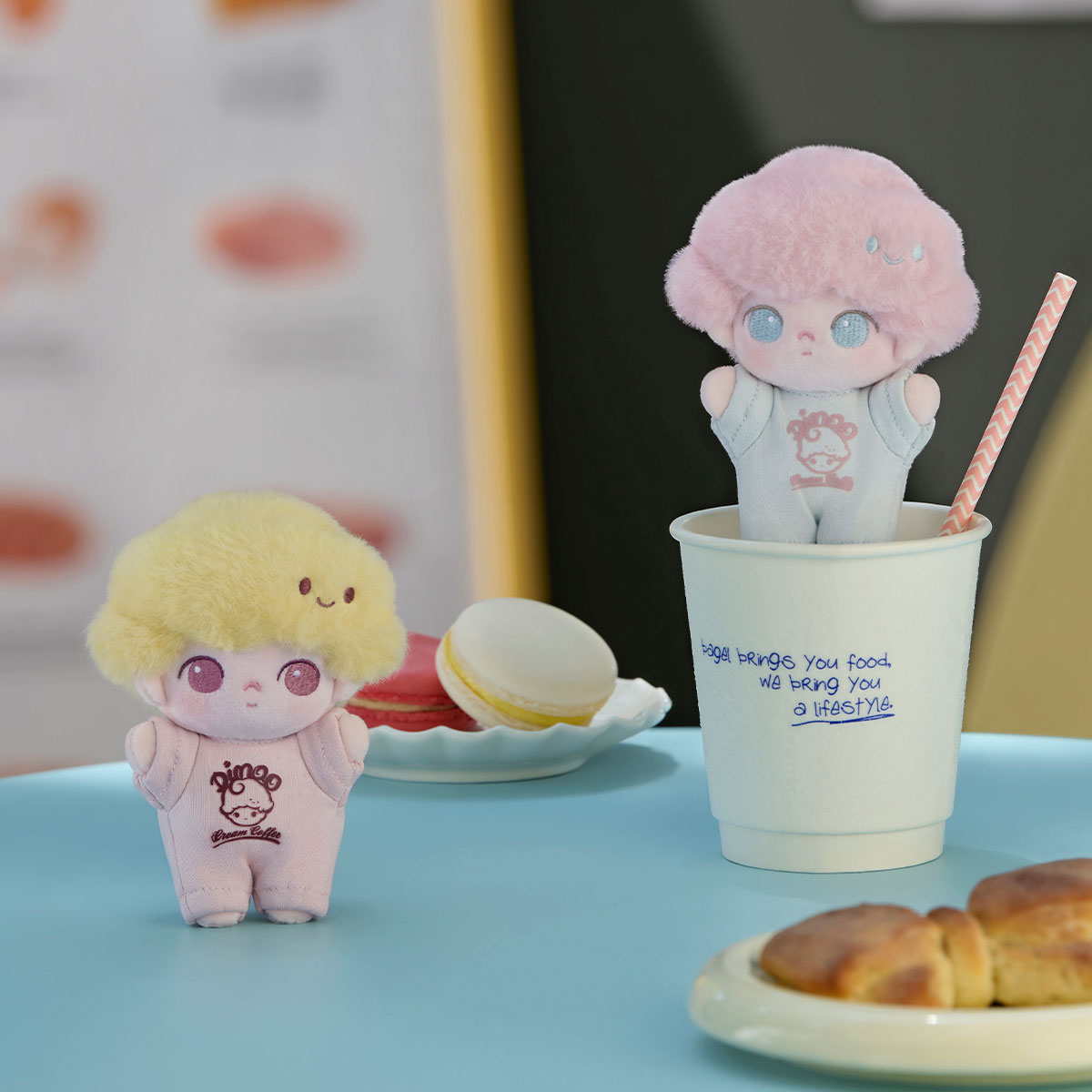 Official series reference — DIMOO Crush on Coffee Series-Soft-faced Plush Keychain Blind Box exact official reference