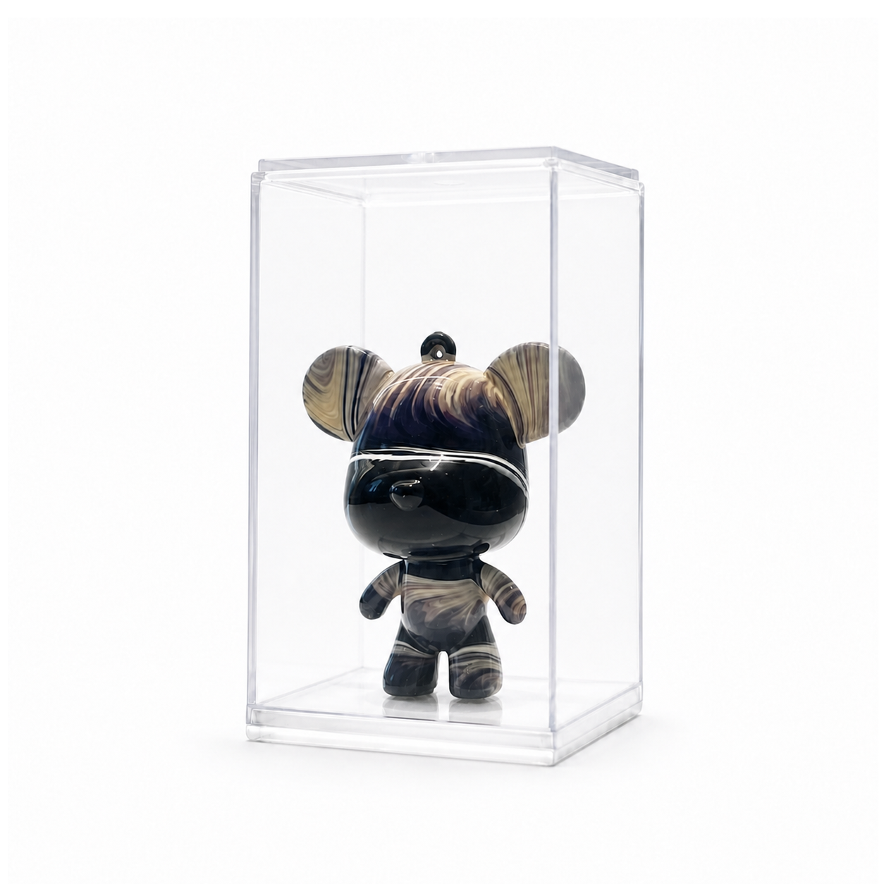 Mini Bear 16, handmade Mini Bear in a clear acrylic display box by Fendooy