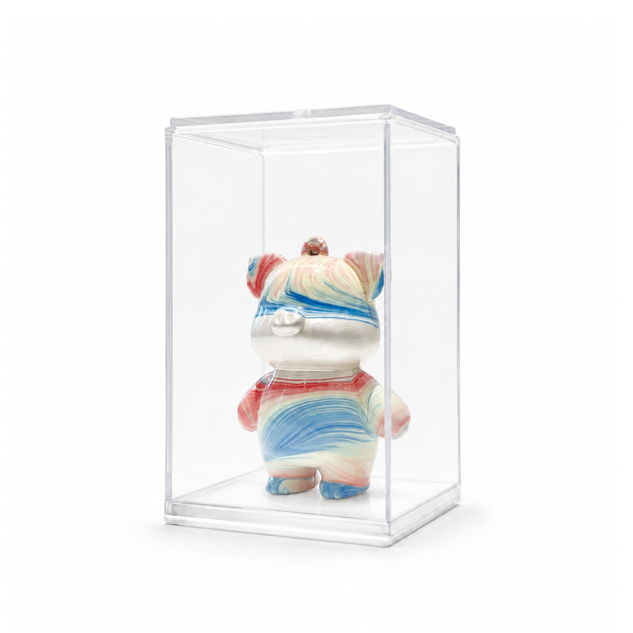Mini Pig 04, handmade Mini Pig in a clear acrylic display box by Fendooy