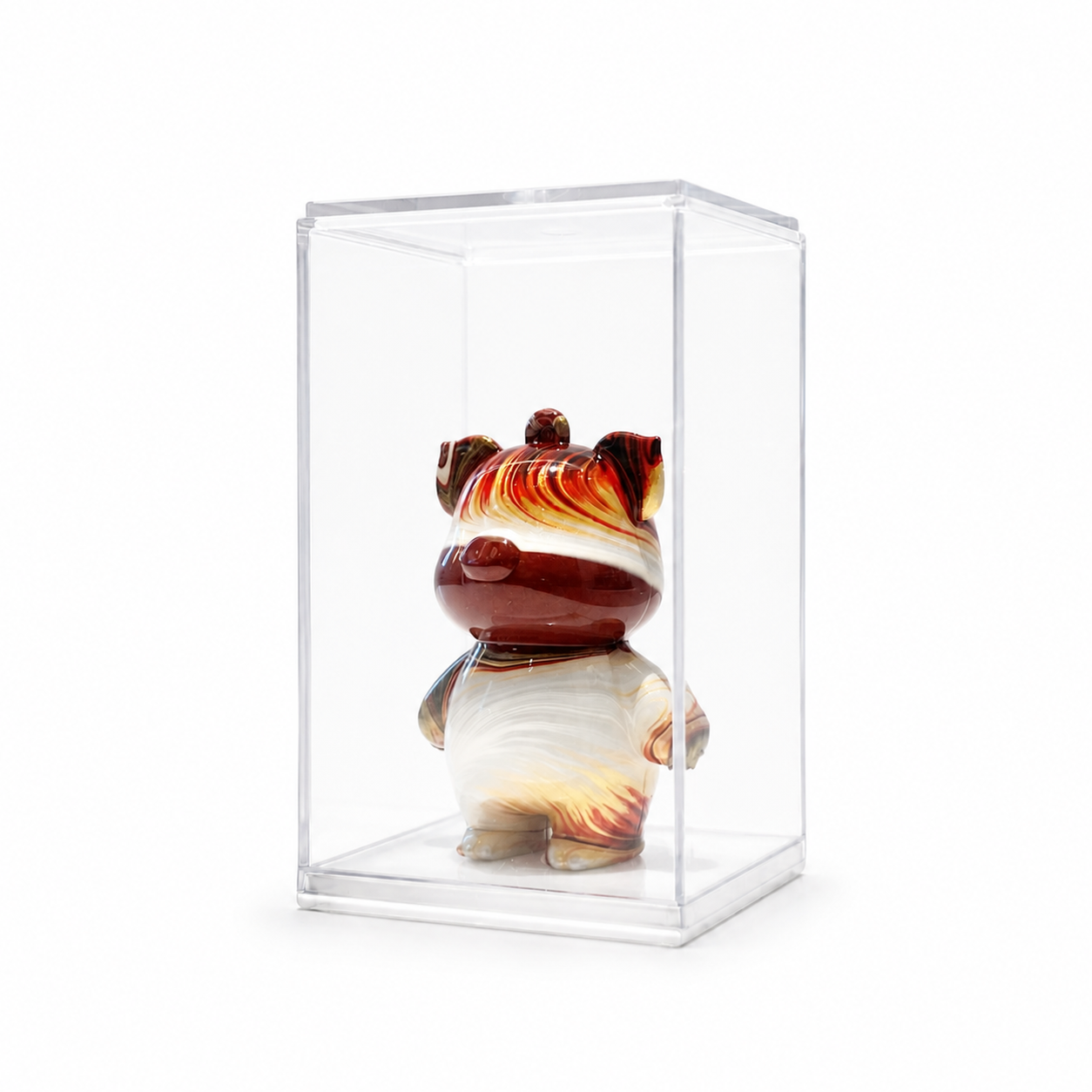 Mini Pig 11, handmade Mini Pig in a clear acrylic display box by Fendooy