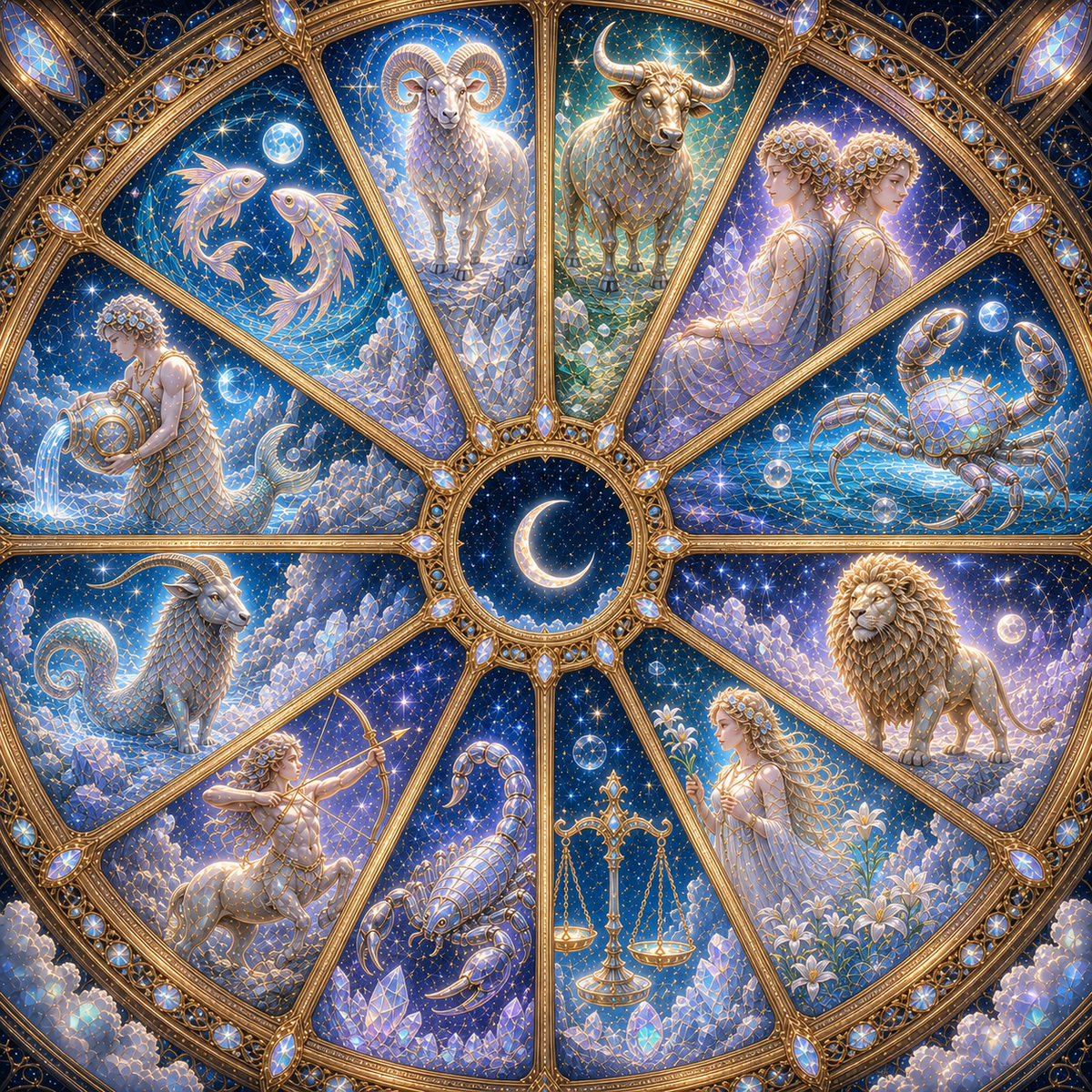 Fendooy Zodiac collection celestial twelve-sign dome artwork