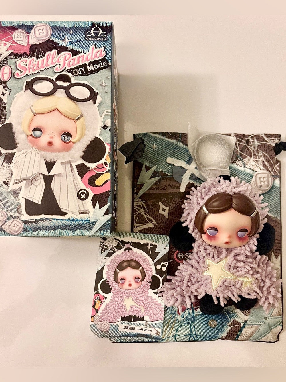 Actual sample photo — SKULLPANDA Off Mode — Soft Chaos