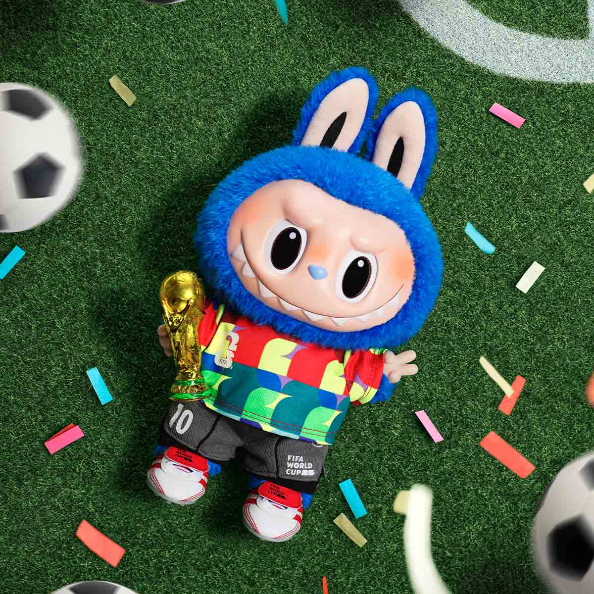 THE MONSTERS × FIFA SERIES-Catch the Win Vinyl Plush Doll — official gallery 2; design reference