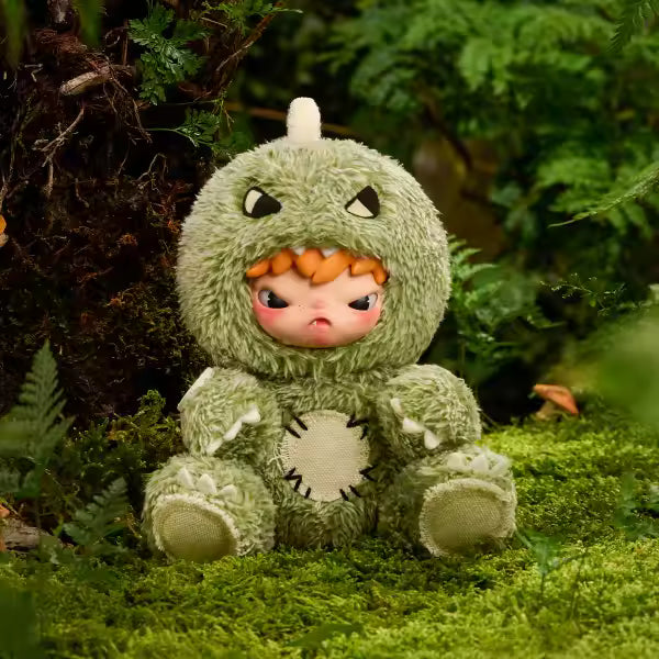HIRONO Dino Plush Doll Pendant — green dinosaur costume; official design reference, not a photo of the exact item supplied.