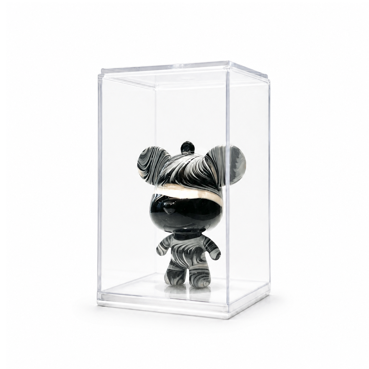 Mini Bear 10, handmade Mini Bear in a clear acrylic display box by Fendooy