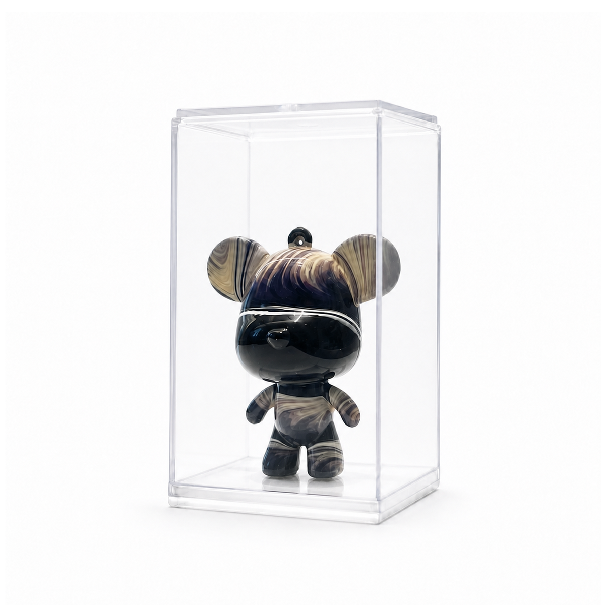 Mini Bear 16, handmade Mini Bear in a clear acrylic display box by Fendooy