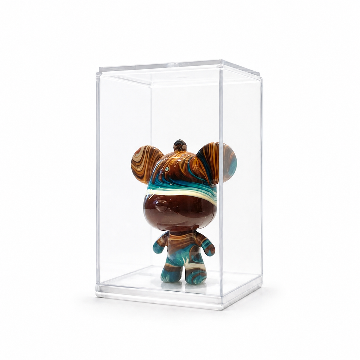Mini Bear 38, handmade Mini Bear in a clear acrylic display box by Fendooy