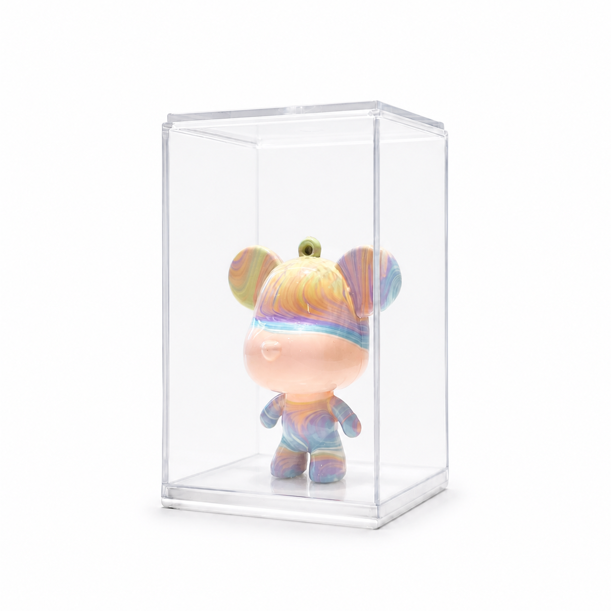 Mini Bear 46, handmade Mini Bear in a clear acrylic display box by Fendooy