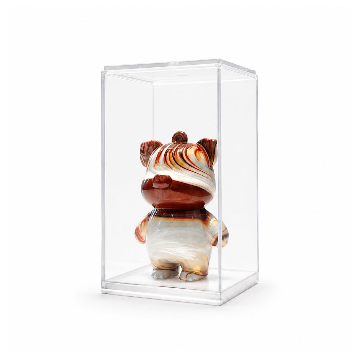 Mini Pig 01, handmade Mini Pig in a clear acrylic display box by Fendooy