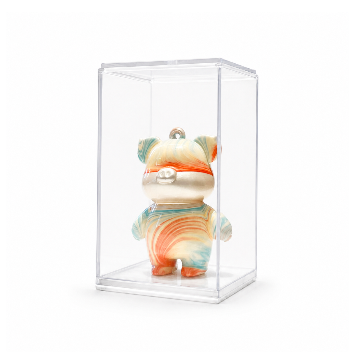 Mini Pig 02, handmade Mini Pig in a clear acrylic display box by Fendooy