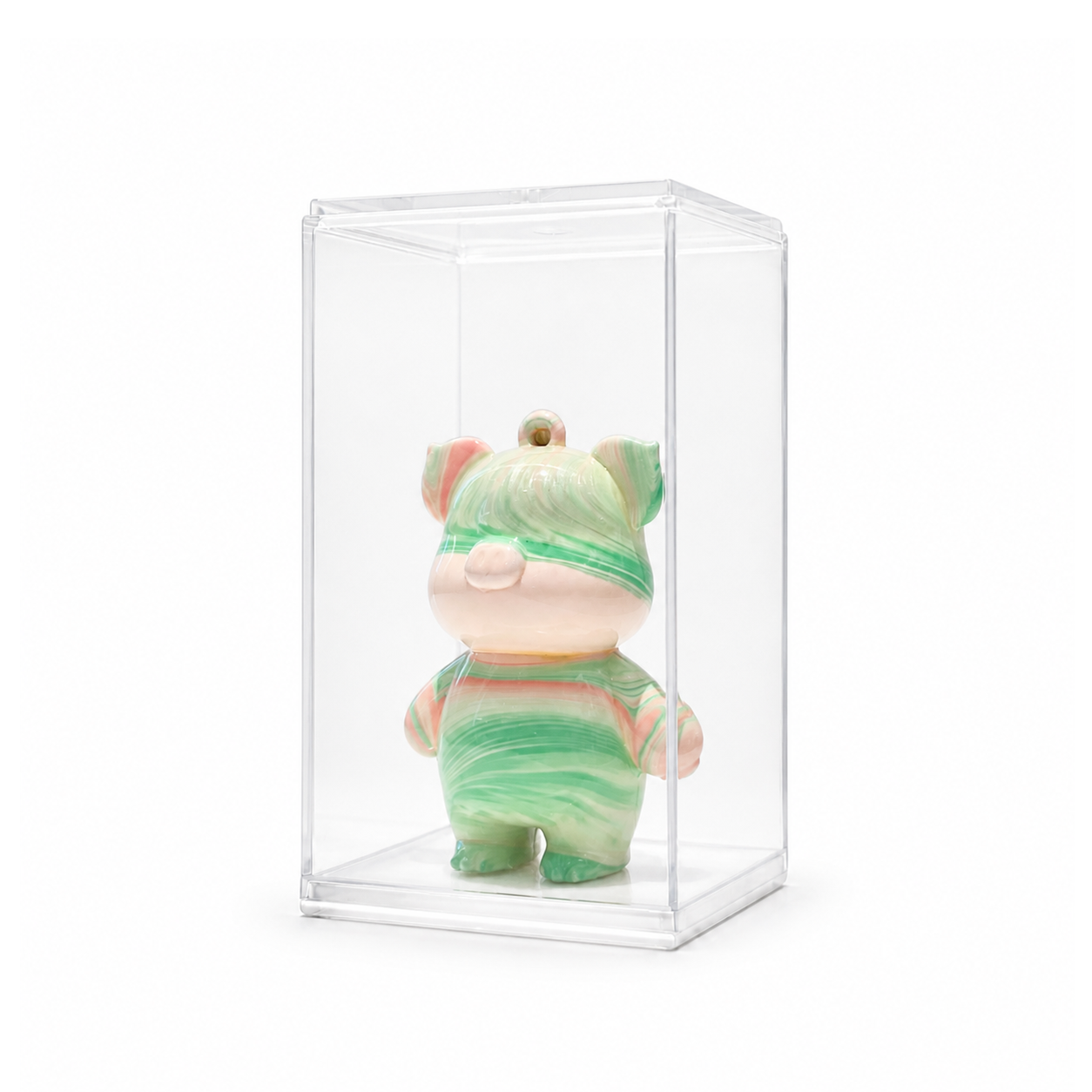 Mini Pig 03, handmade Mini Pig in a clear acrylic display box by Fendooy