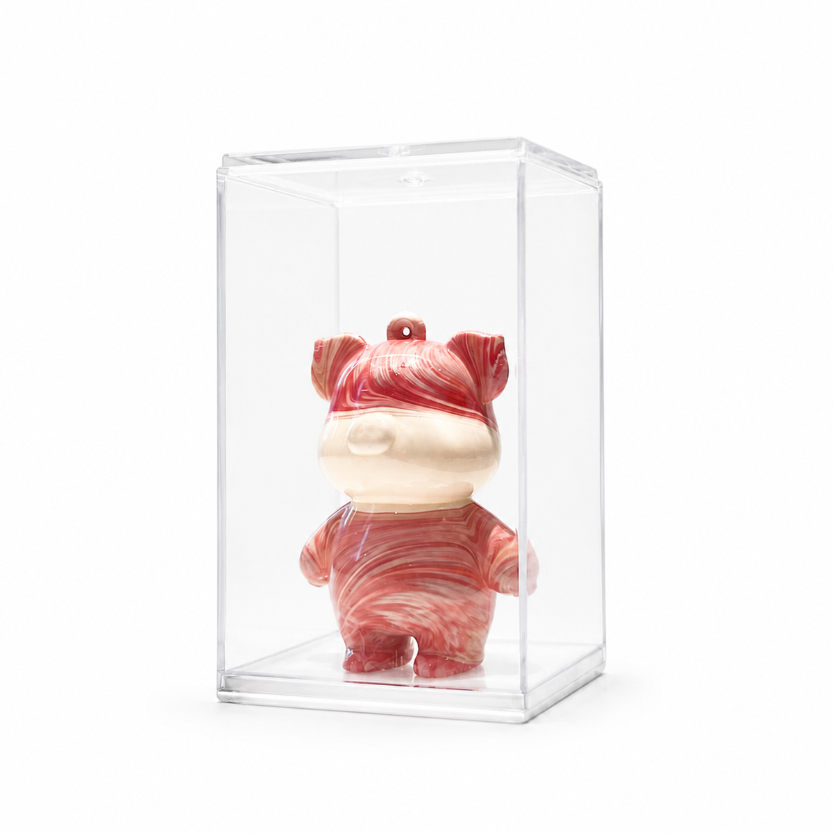 Mini Pig 06, handmade Mini Pig in a clear acrylic display box by Fendooy