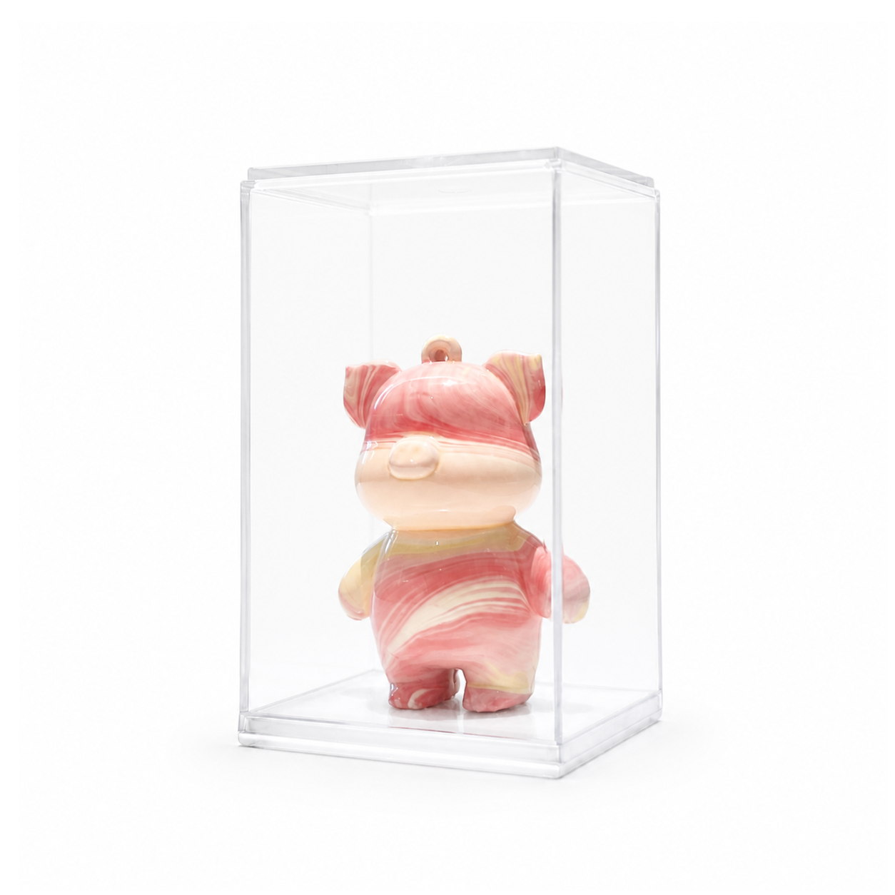 Mini Pig 08, handmade Mini Pig in a clear acrylic display box by Fendooy